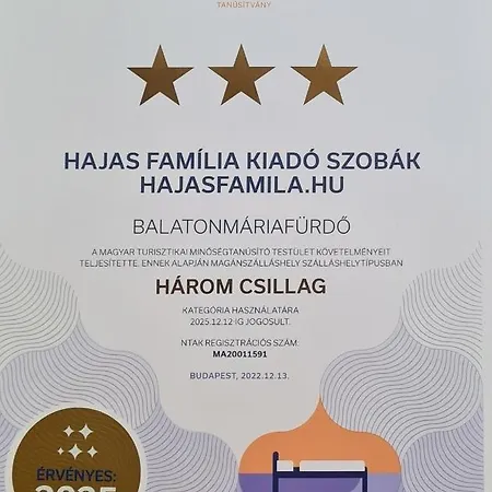 Hajas Familia Kiado Szobak * Balatonmáriafürdő